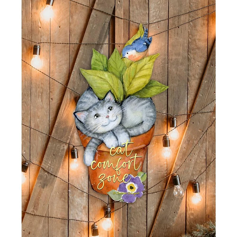 商品Designocracy|Holiday Wooden Door Decor Wall Decor Hanging Decoration Cat in a Pot S. Winget,价格¥1095,第4张图片详细描述