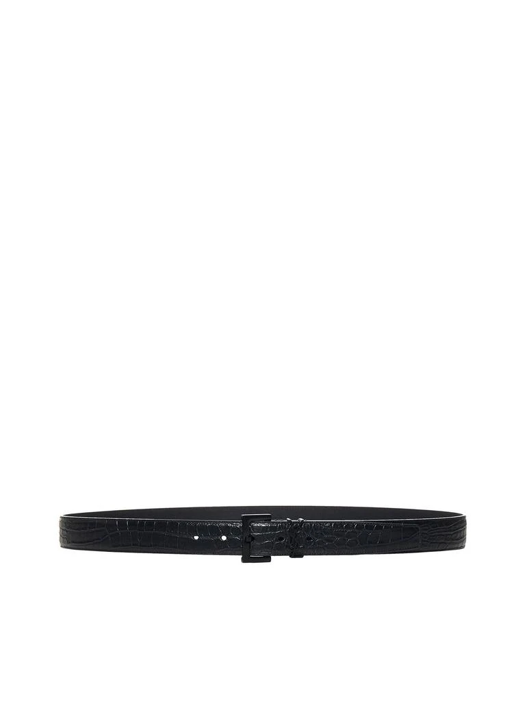 商品Yves Saint Laurent|Saint Laurent Monogram Logo Plaque Belt,价格¥3101,第1张图片