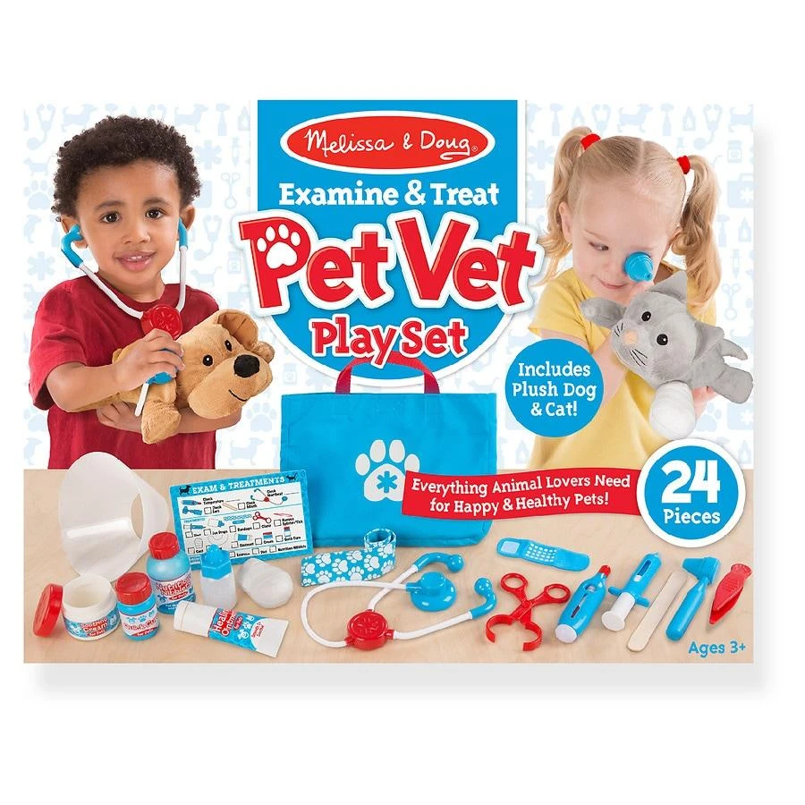 商品Melissa & Doug|Examine & Treat Pet Vet Play Set,价格¥313,第1张图片