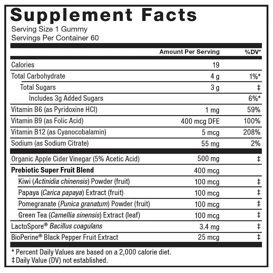 商品Force Factor|ProbioSlim Apple Cider Vinegar Gummies,价格¥112,第3张图片详细描述
