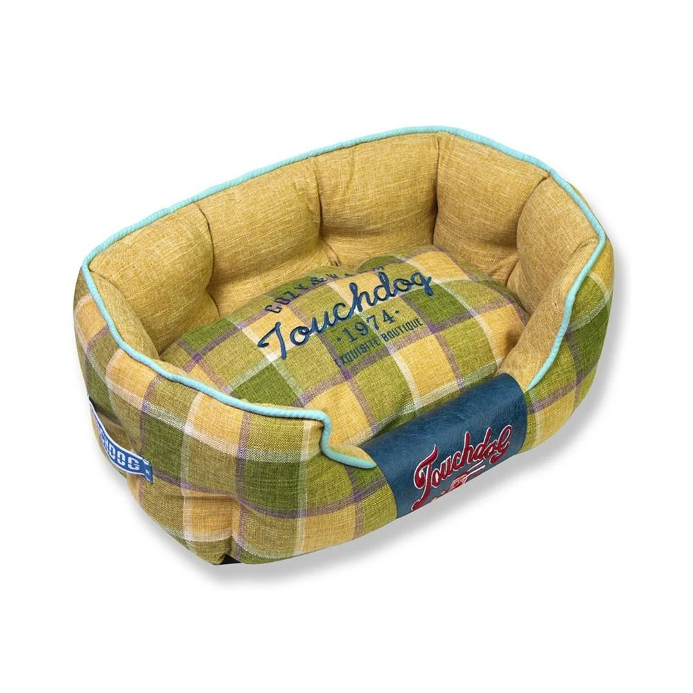 商品Touchdog|'Archi-Checked' Designer Plaid Oval Dog Bed Large,价格¥610,第1张图片