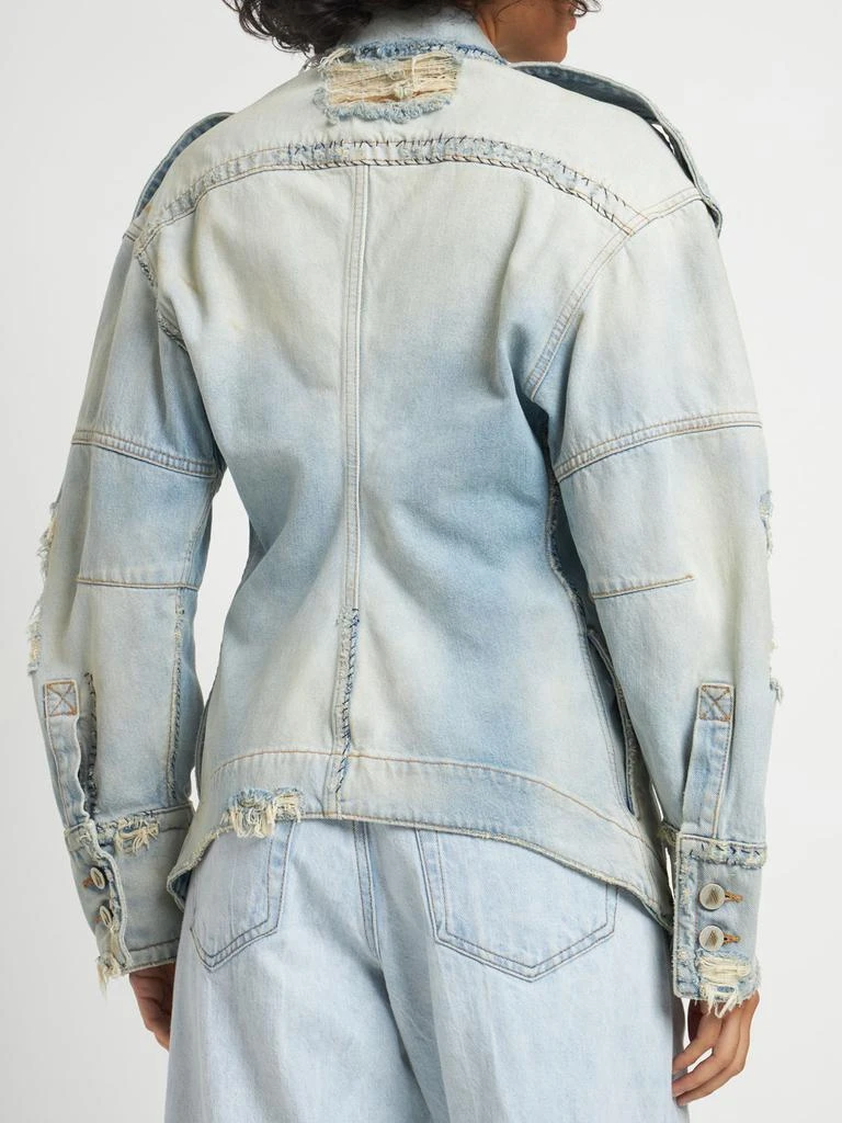 商品The Attico|Ripped Cotton Denim Jacket W/ Pockets,价格¥12989,第2张图片详细描述