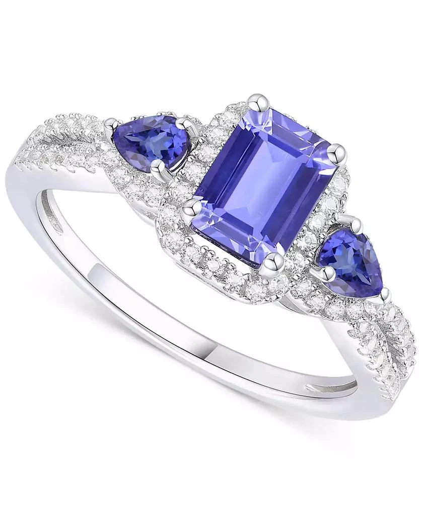 商品Macy's|Tanzanite (1-1/3 ct. t.w.) & Diamond Ring (1/3 ct. t.w.) in 14k White Gold,价格¥7116,第1张图片