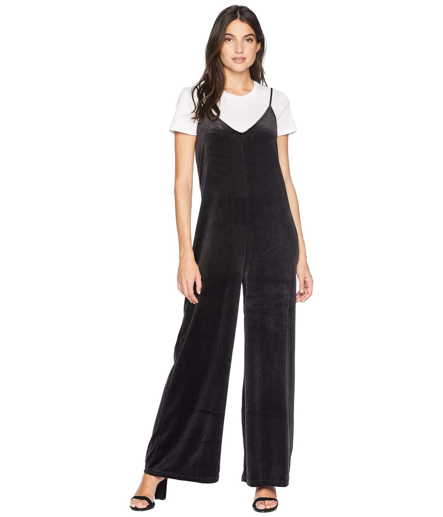 商品Juicy Couture|Track Lightweight Velour Wide Leg Romper with Tee,价格¥179,第1张图片