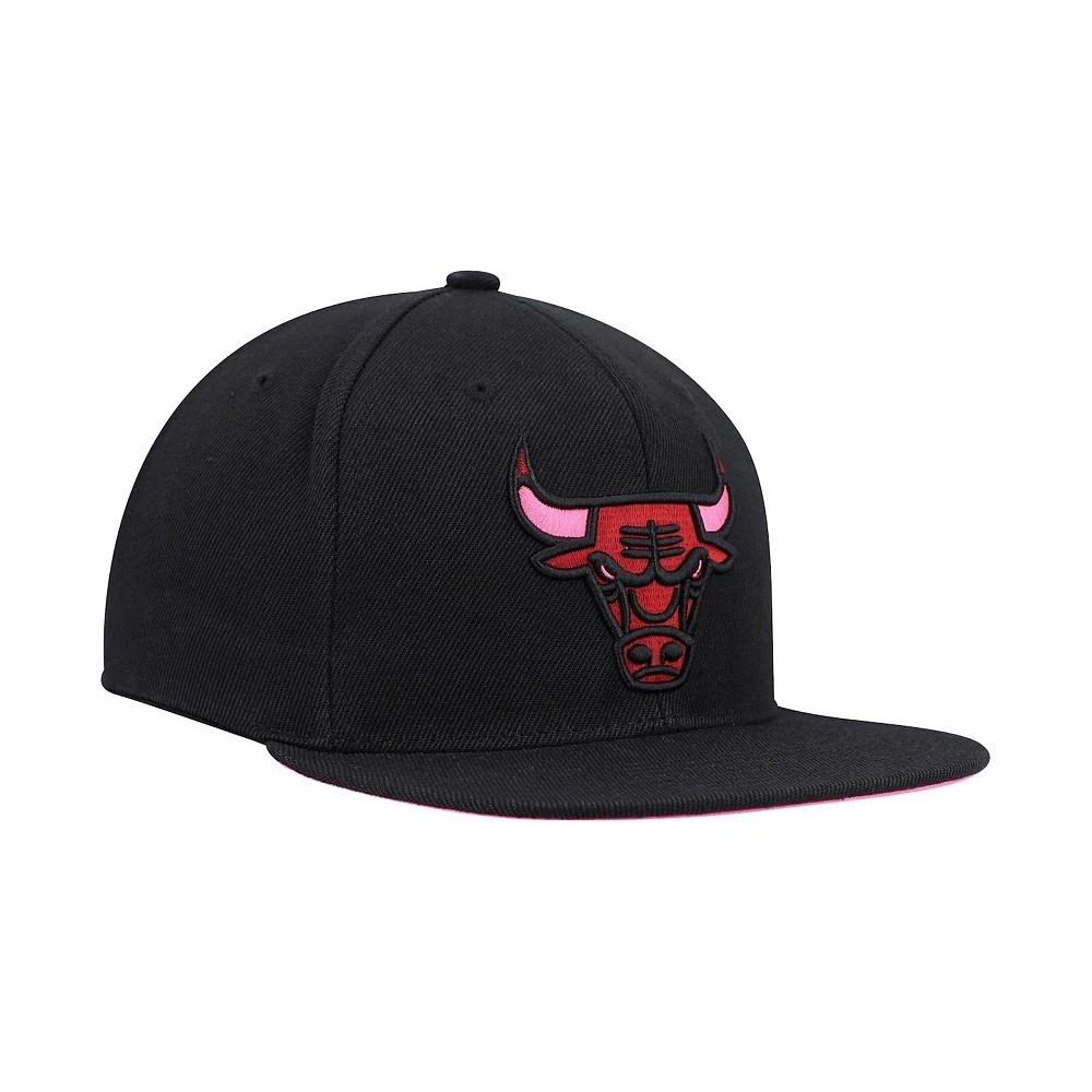 商品Mitchell and Ness|Men's Black Chicago Bulls Highlighter Team Pop Snapback Hat,价格¥240,第2张图片详细描述