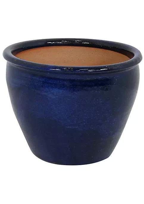 商品Sunnydaze Decor|15 in Chalet High-Fired Glazed Ceramic Planter - Imperial Blue,价格¥817,第2张图片详细描述