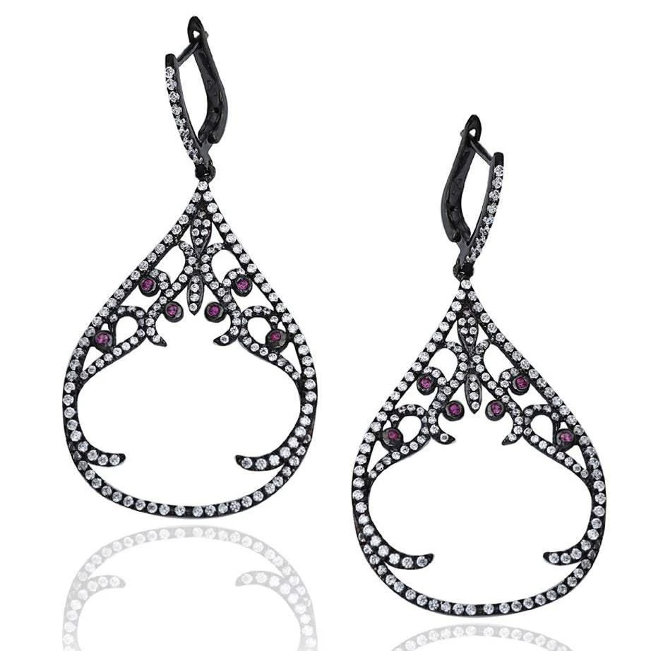 商品Suzy Levian|Pave Cubic Zirconia Sterling Silver Earrings,价格¥816,第1张图片