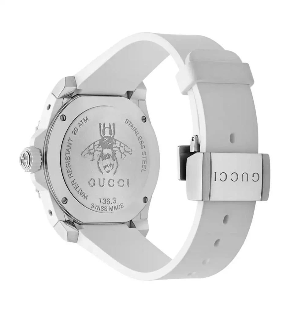 商品Gucci|Men's Swiss Dive White Rubber Strap Watch 40mm,价格¥10851,第5张图片详细描述