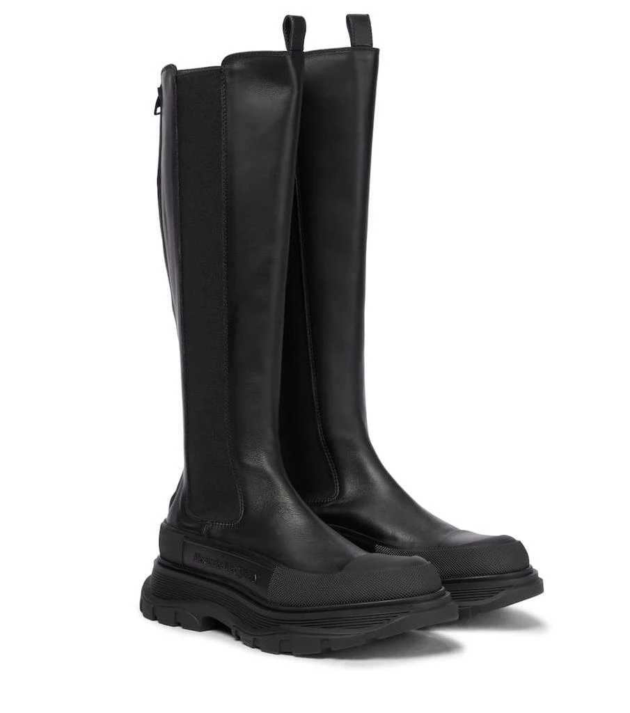 商品Alexander McQueen|Tread leather knee-high boots,价格¥10193,第1张图片