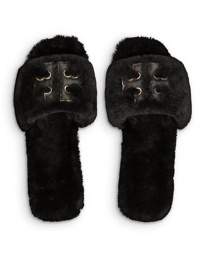 商品Tory Burch|Women's Double T Fluffy Slippers,价格¥534,第3张图片详细描述