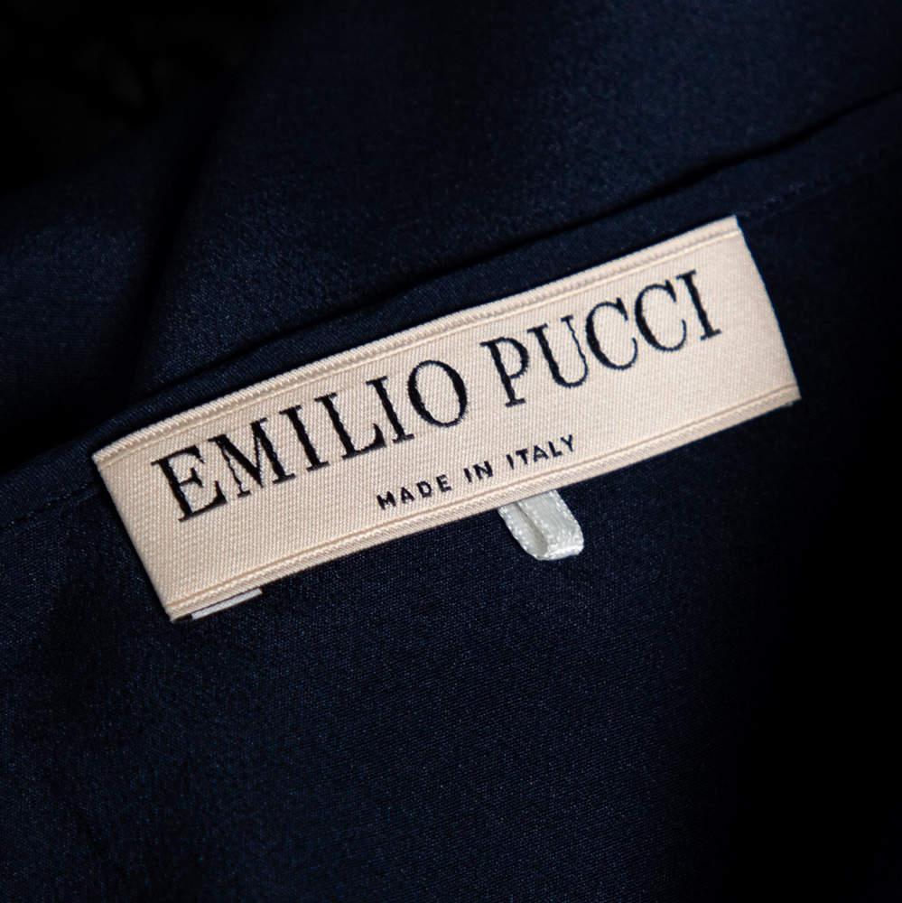 Emilio Pucci Navy Blue Lace Blouse M商品第5张图片规格展示