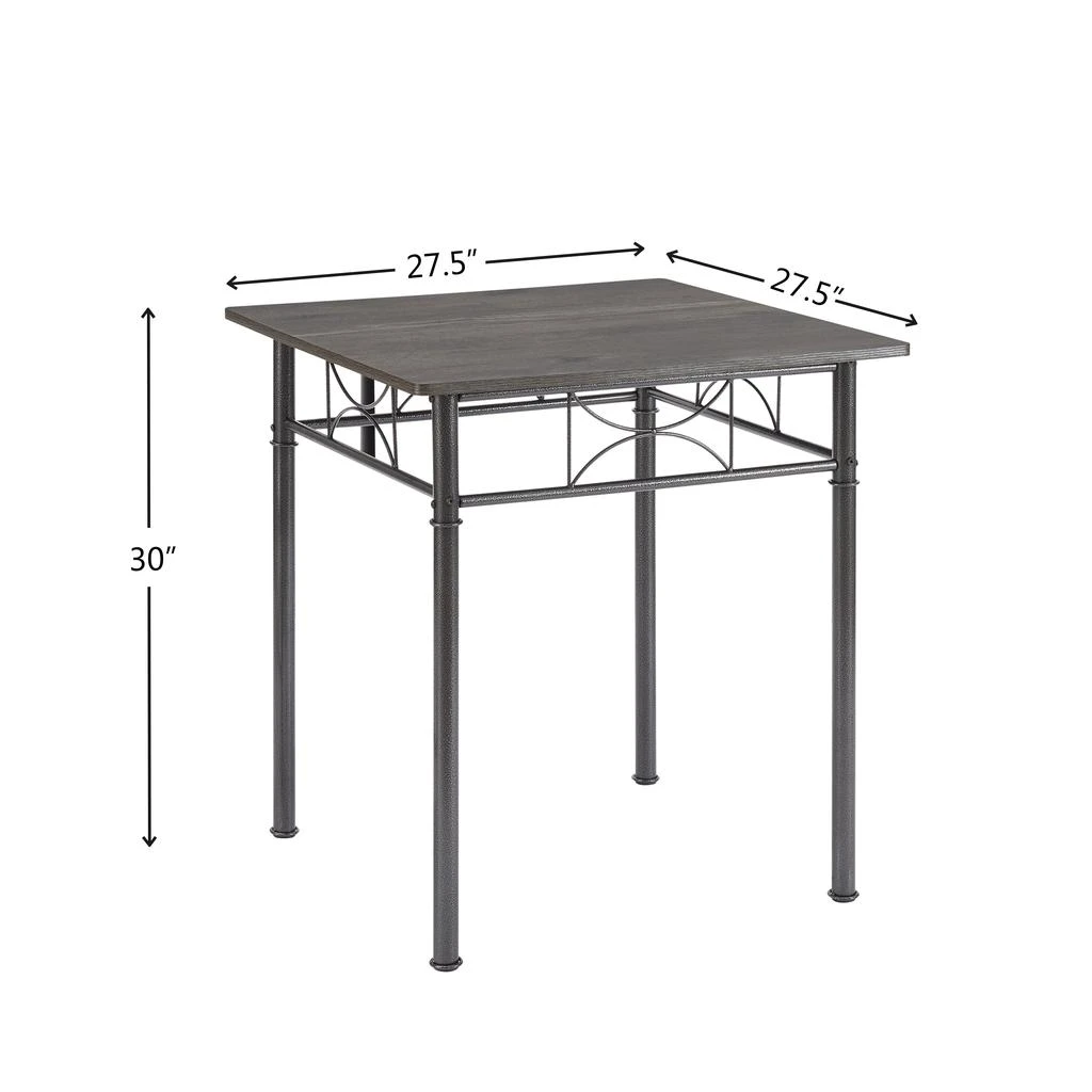 商品Streamdale Furniture|Streamdale 3-Piece Kitchen Dining Room Table Set Grey Chair,价格¥1314,第3张图片详细描述