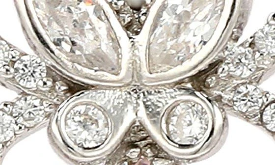 商品Suzy Levian|Sterling Silver & CZ White Butterfly Stud Earrings,价格¥828,第3张图片详细描述