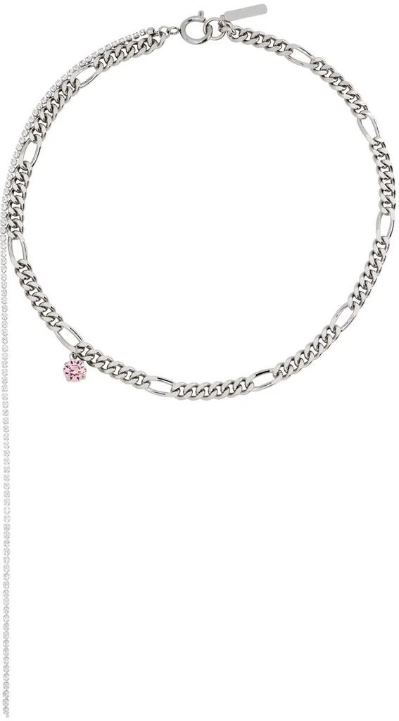 商品Justine Clenquet|SSENSE Exclusive Silver & Pink Val Necklace,价格¥1029,第1张图片