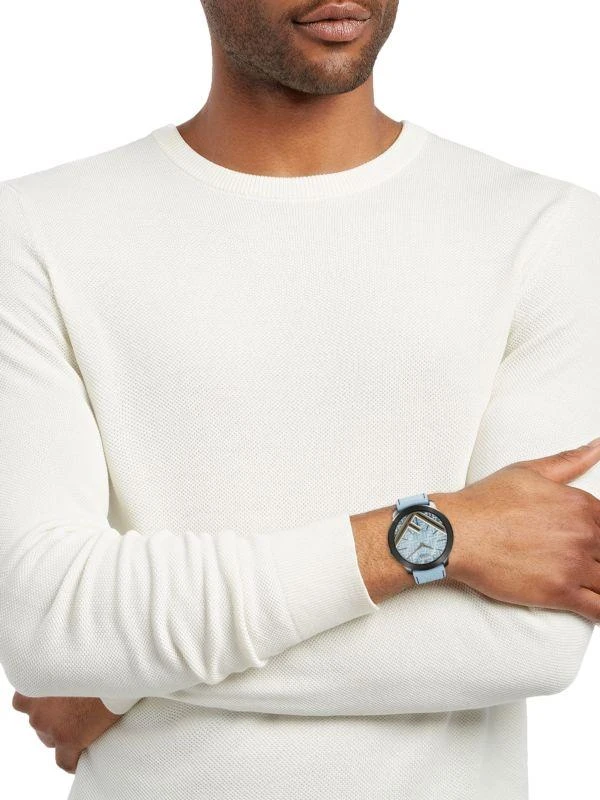 商品Fendi|Run Away 41MM Stainless Steel & Leather Strap Watch,价格¥3751,第2张图片详细描述