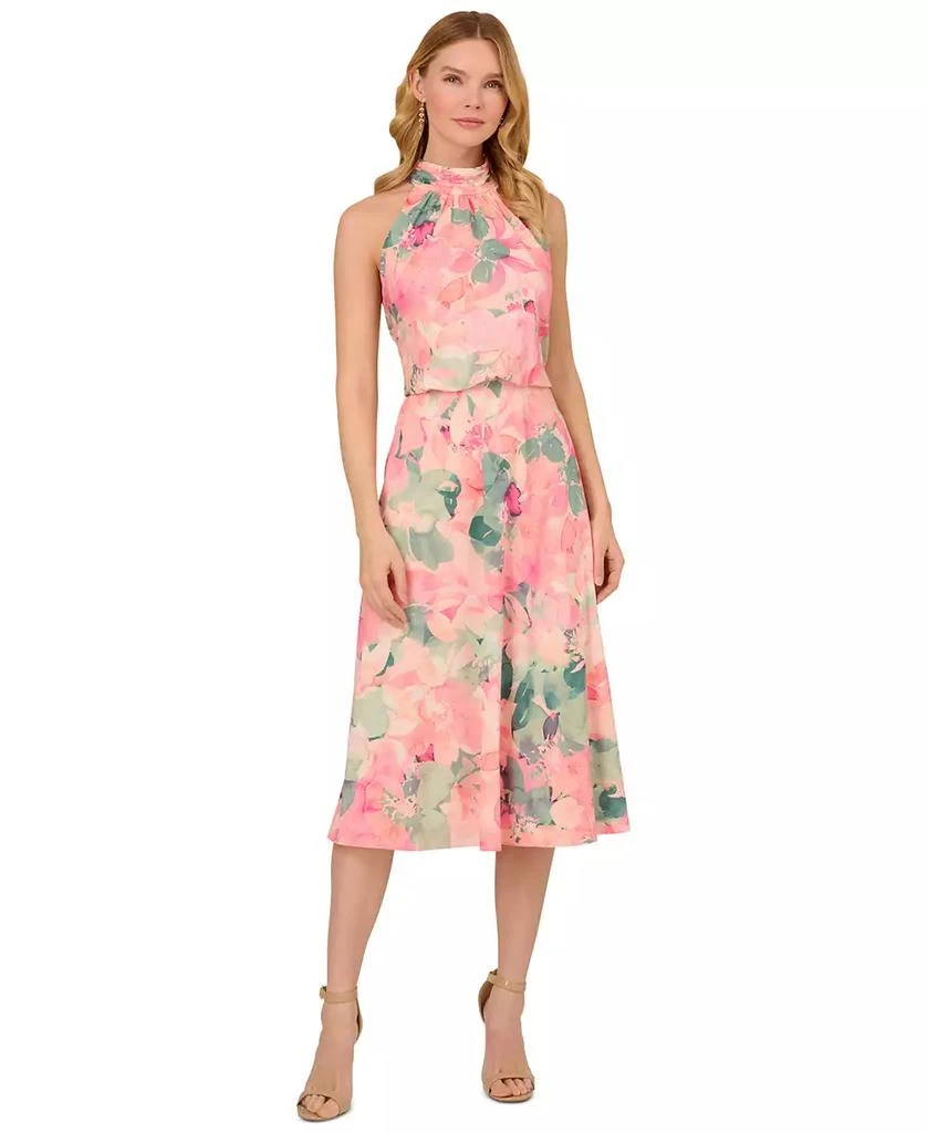 商品Adrianna Papell|Women's Printed High-Neck Sleeveless Midi Dress,价格¥831,第1张图片