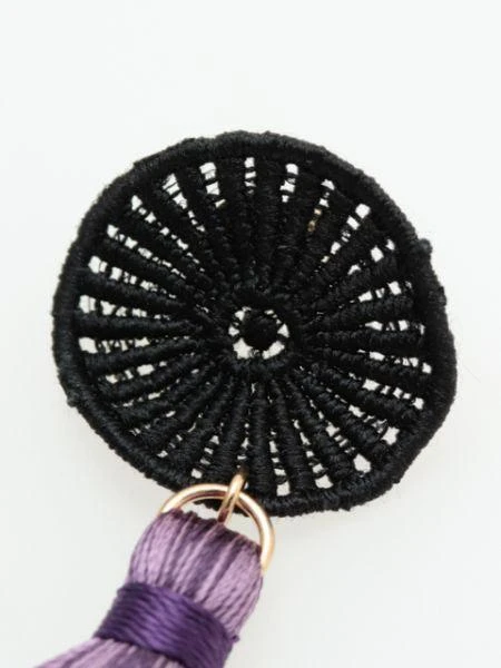 商品欧州航路|Lace Tassel Asymmetrical Errings,价格¥132,第4张图片详细描述