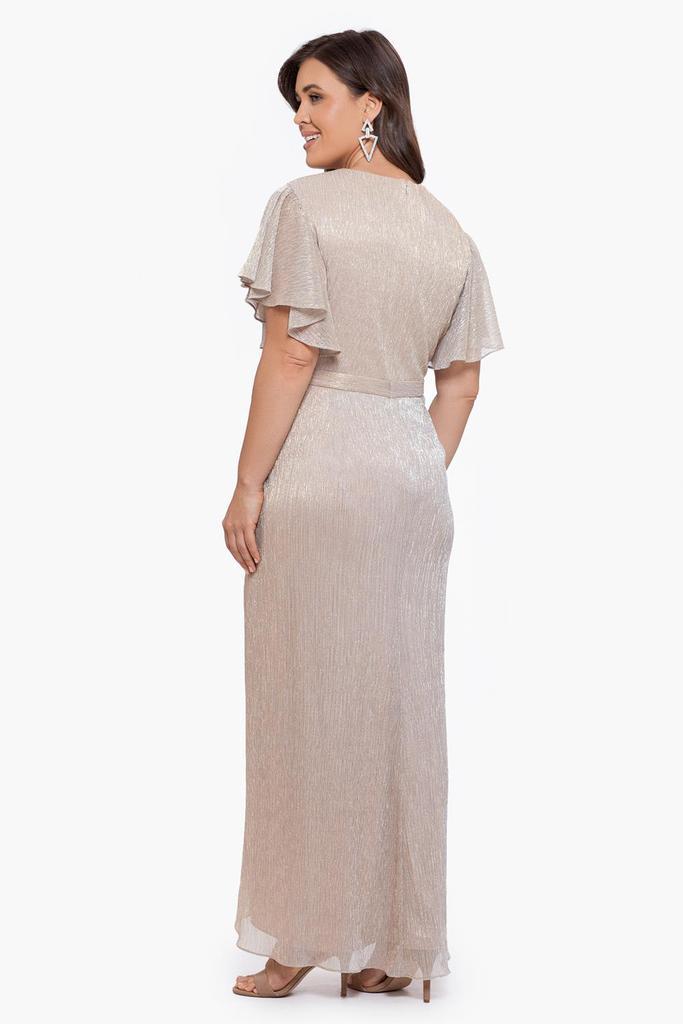 商品Betsy & Adam|V - Neck Crinkle Tulip Skirt Dress,价格¥1766,第4张图片详细描述