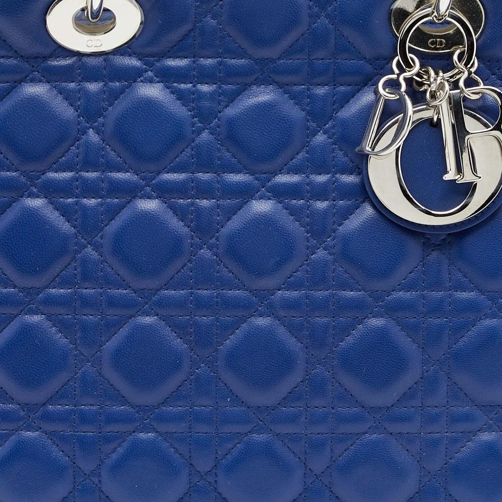 商品[二手商品] Dior|Dior Blue Cannage Leather Large Lady Dior Tote,价格¥11870,第5张图片详细描述