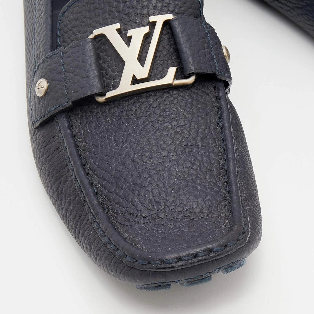Louis Vuitton Navy Blue Leather Montaigne Slip On Loafers Size 41.5 商品