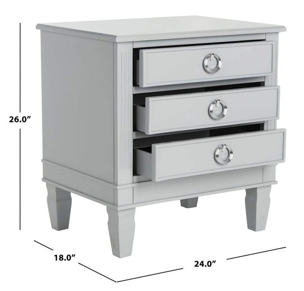 商品Safavieh|Kira Three Drawer Night Stand,价格¥2344,第5张图片详细描述