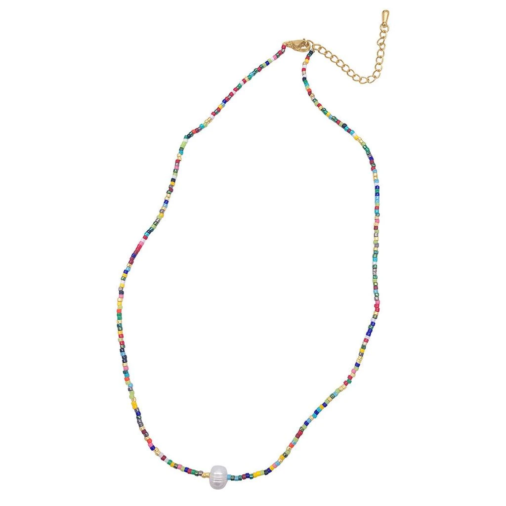 商品ADORNIA|Baroque Freshwater Pearl Center Stone Mix Beaded Necklace gold,价格¥165,第2张图片详细描述