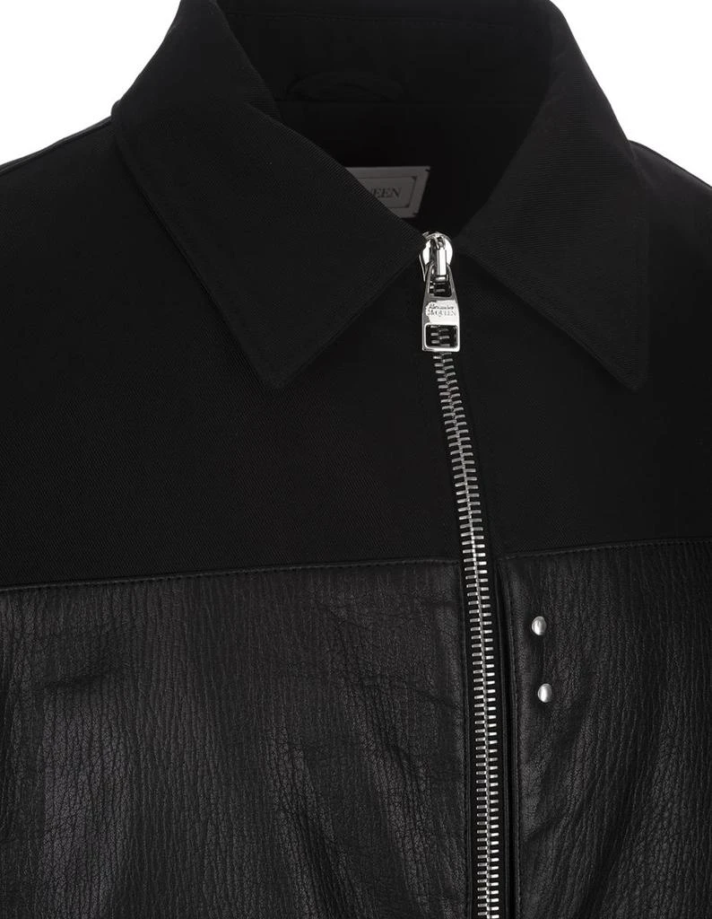 商品Alexander McQueen|ALEXANDER MCQUEEN Leather and Fabric Bomber Jacket,价格¥11912,第3张图片详细描述