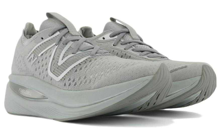 商品[国内直发] New Balance|NB FuelCell 运动竞速 织物减震防滑耐磨透气回弹 低帮 碳板 训练跑步鞋 女款 灰色,价格¥608,第4张图片详细描述