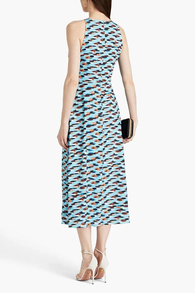 商品Badgley Mischka|Draped printed crepe de chine midi dress,价格¥1036,第3张图片详细描述