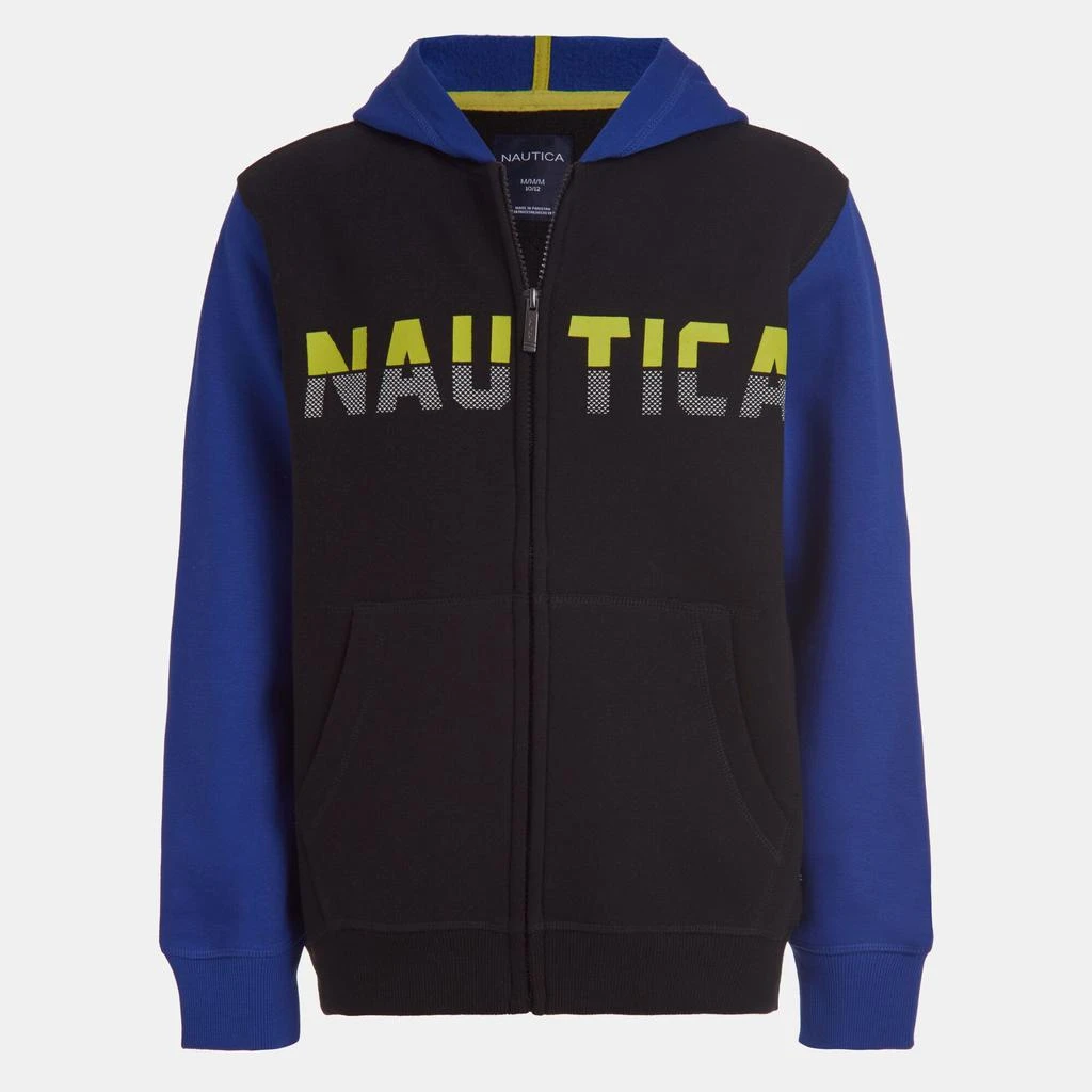 商品Nautica|Nautica Little Boys' Colorblock Logo Zip Hoodie (4-7),价格¥157,第2张图片详细描述