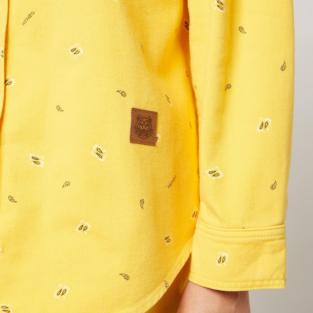KENZO Women's Printed Denim Shirt - Golden Yellow商品第4张图片规格展示
