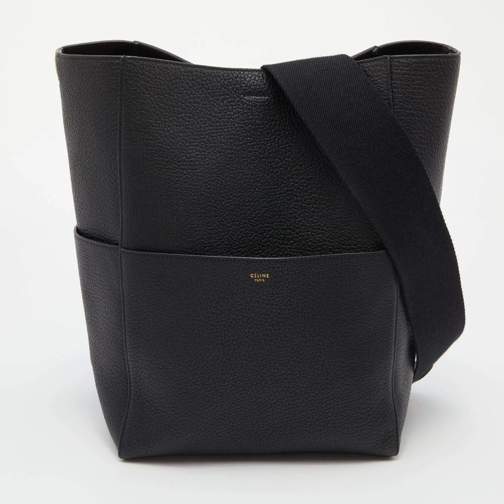 商品[二手商品] Celine|Celine Black Grained Leather Seau Sangle Bucket Bag,价格¥11884,第1张图片