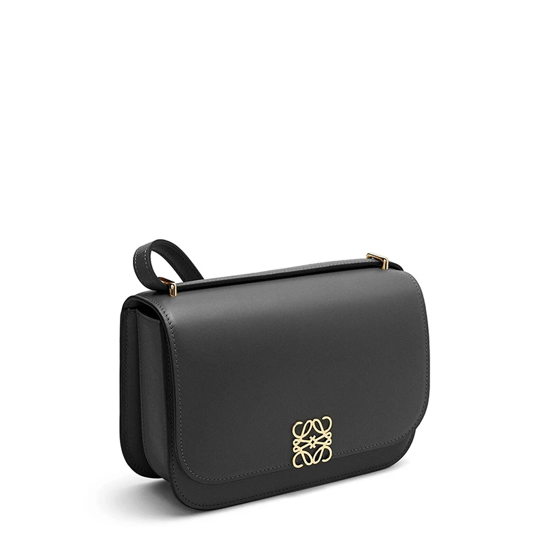 【包税】LOEWE/罗意威 Goya系列 女士小号黑色真丝小牛皮金属徽标磁扣单肩斜挎包0010594315 商品