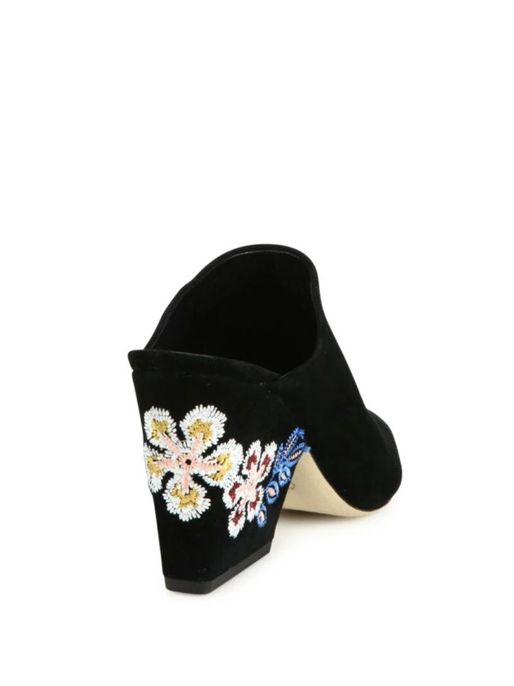 商品Tory Burch|Embroidered Suede Wedge Mules,价格¥1475,第2张图片详细描述