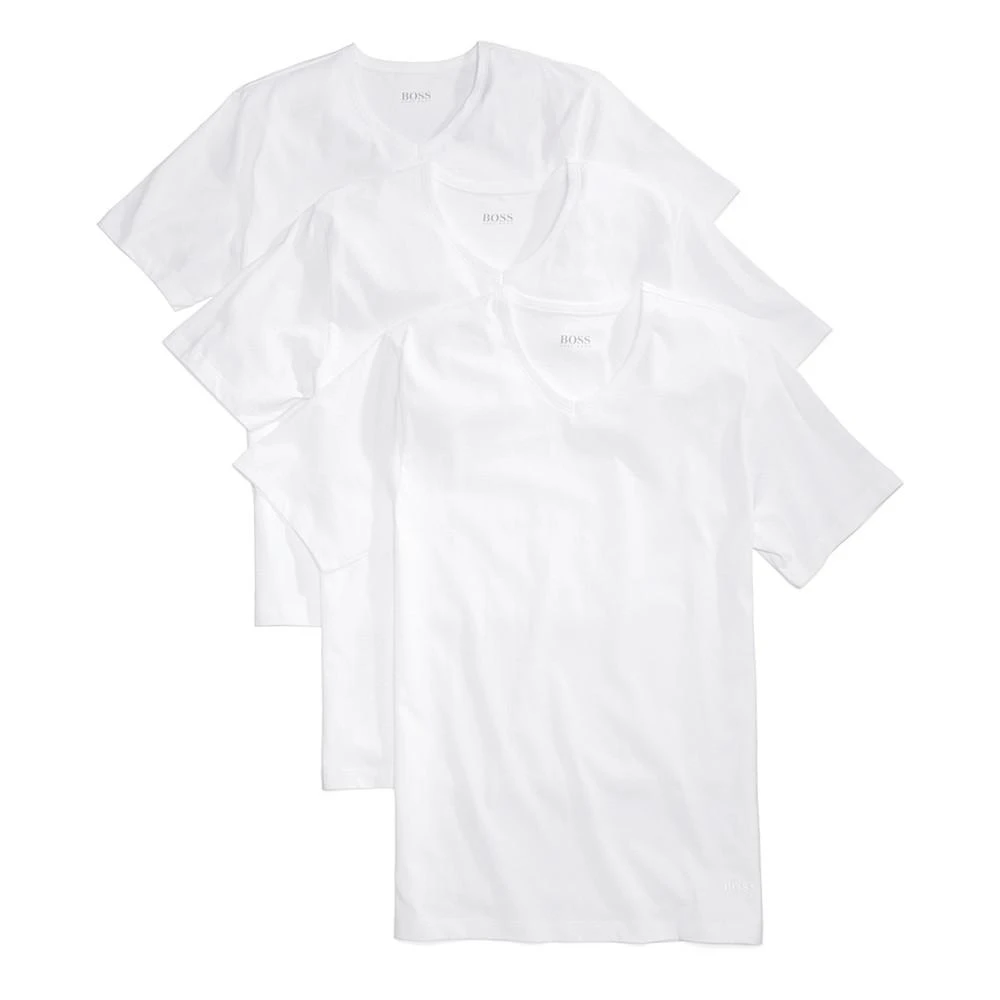 商品Hugo Boss|Men's Underwear, Cotton 3 Pack  V Neck Undershirts,价格¥126,第1张图片