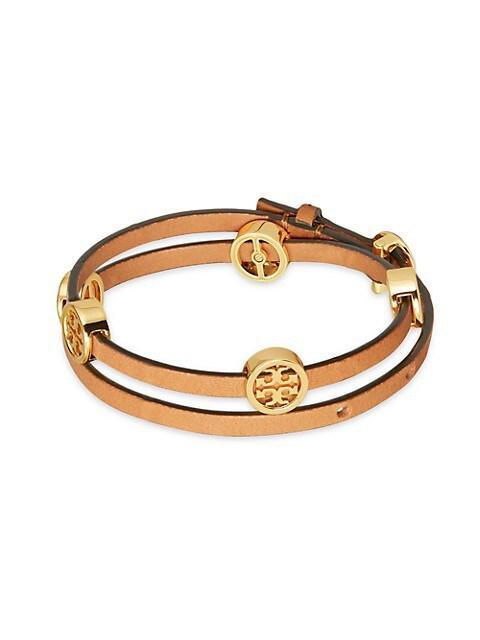 商品Tory Burch|Miller Goldtone & Leather Double-Wrap Bracelet,价格¥1088,第4张图片详细描述