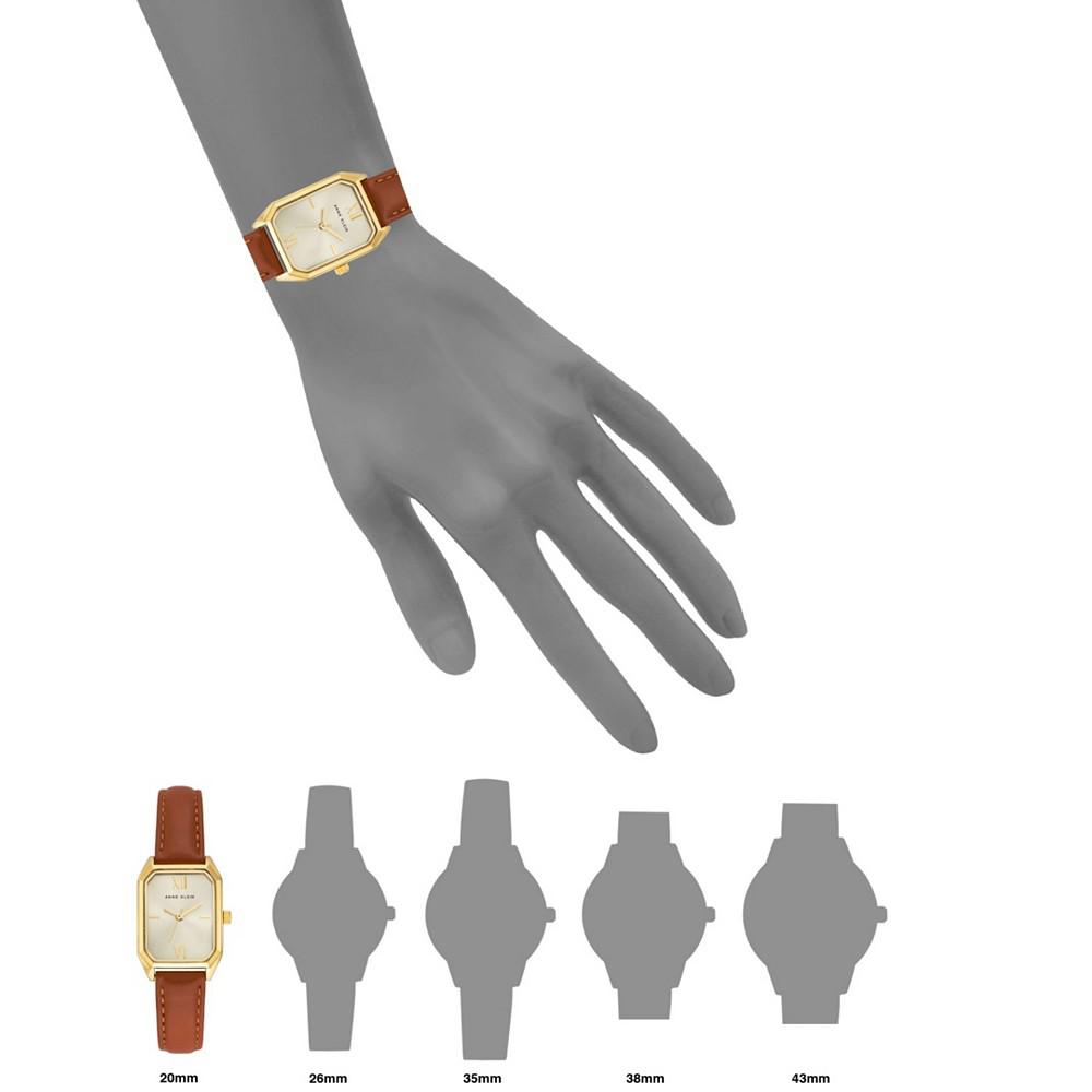 Women's Brown Leather Strap Watch商品第4张图片规格展示