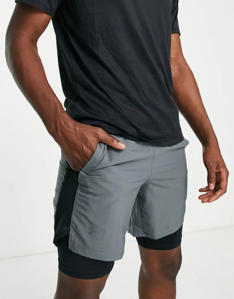商品Under Armour|Under Armour Running Launch 2 in 1 7inch shorts in grey,价格¥400,第1张图片