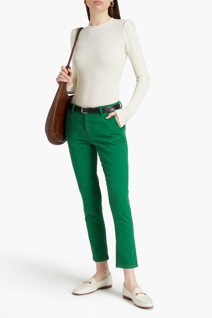 Cropped cotton-blend gabardine slim-leg pants商品第2张图片规格展示