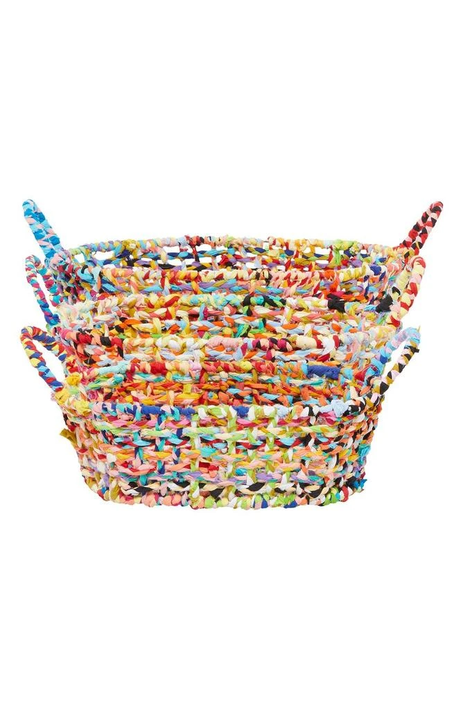商品GINGER BIRCH STUDIO|Multi Colored Cotton Bohemian Storage Basket with Handles - Set of 3,价格¥618,第5张图片详细描述