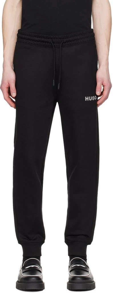 商品Hugo Boss|Black Embroidered Sweatpants,价格¥1178,第1张图片