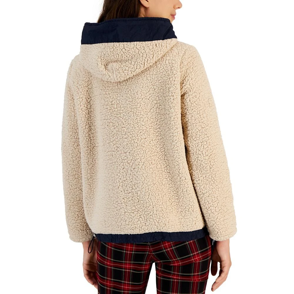 商品Tommy Hilfiger|Women's Contrast-Trim Sherpa Fleece Hooded Jacket,价格¥492,第2张图片详细描述