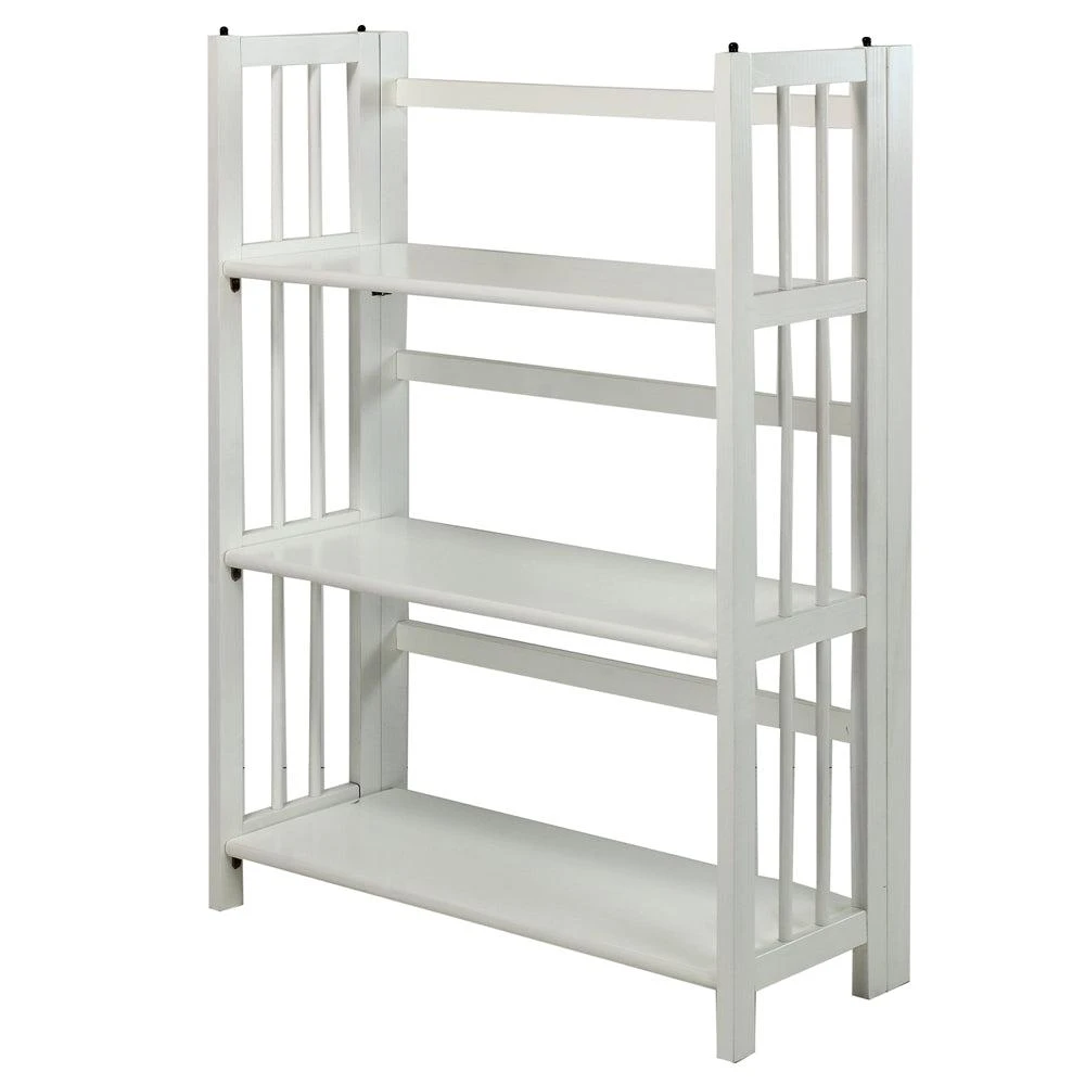 商品Casual Home|3-Shelf Folding Stackable Bookcase 27.5" Wide-White,价格¥896,第2张图片详细描述