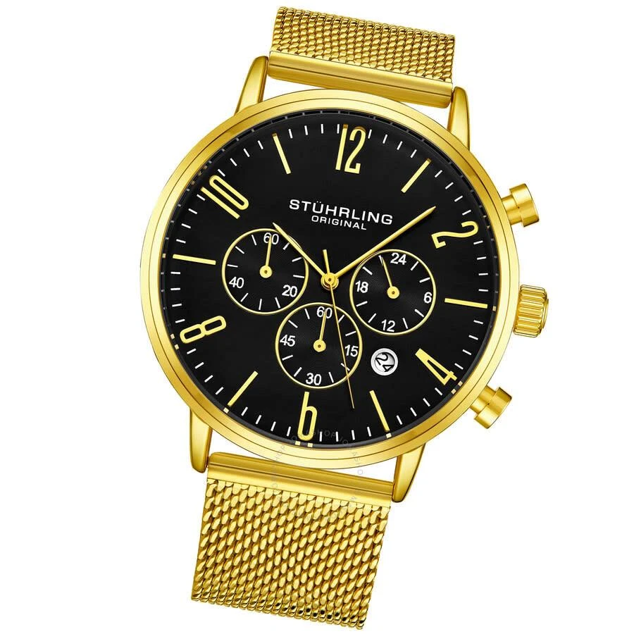 商品Stuhrling Original|Monaco Chronograph Quartz Black Dial Men's Watch M16249,价格¥673,第2张图片详细描述