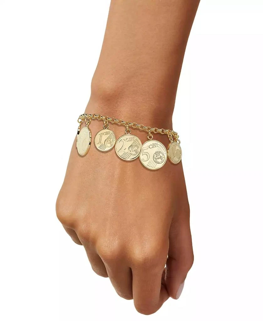 商品Italian Gold|Euro Coin Charm Bracelet in 14k Gold Vermeil,价格¥1347,第2张图片详细描述