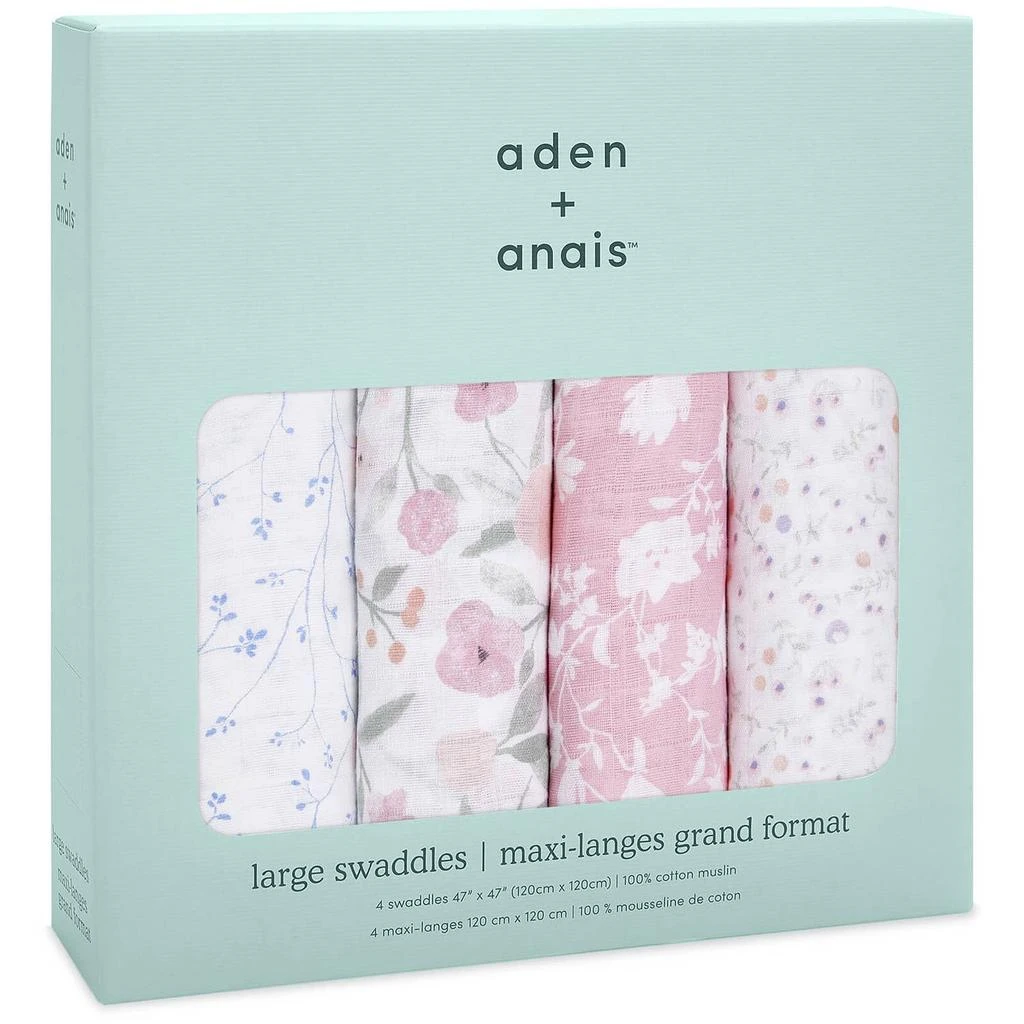 商品aden + anais|aden + anais Classic Swaddles - Ma Fleur (4 Pack),价格¥388,第2张图片详细描述