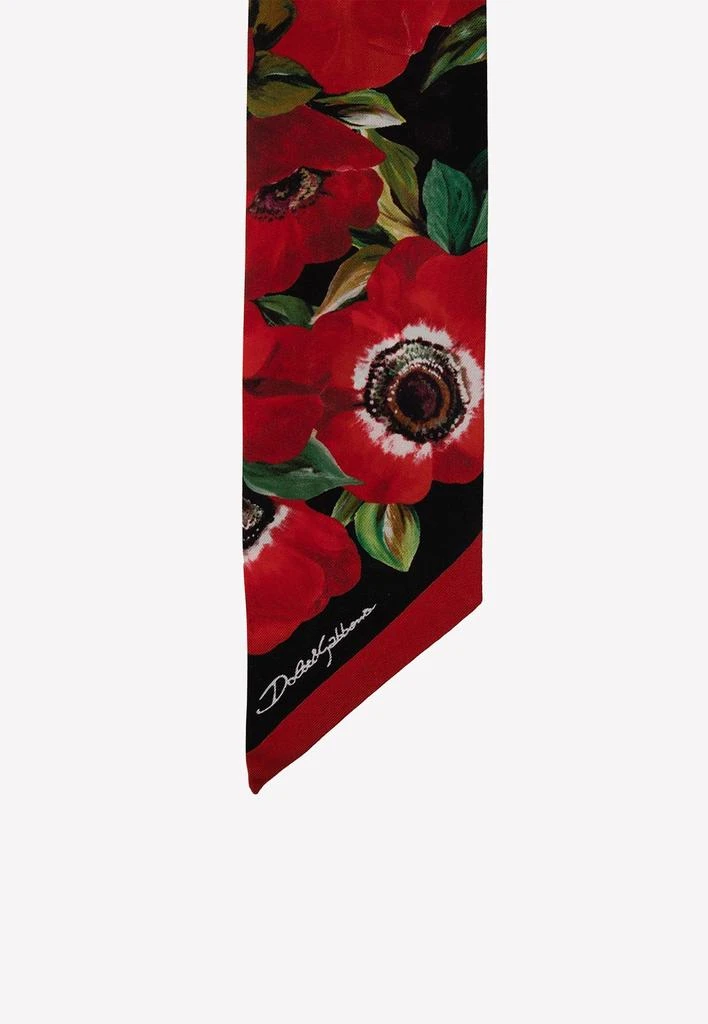 商品Dolce & Gabbana|Floral Print Silk Twill Headscarf,价格¥1986,第2张图片详细描述