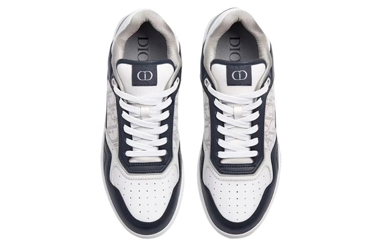 商品[国内直发] Dior|迪奥 B27 皮革 Oblique印花 低帮 时尚板鞋 男款 白蓝色,价格¥11840,第5张图片详细描述