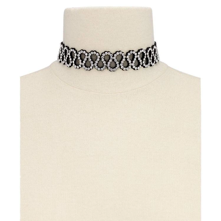 商品INC International|Silver-Tone Crystal Studded Ribbon Choker Necklace, Created for Macy's,价格¥57,第2张图片详细描述