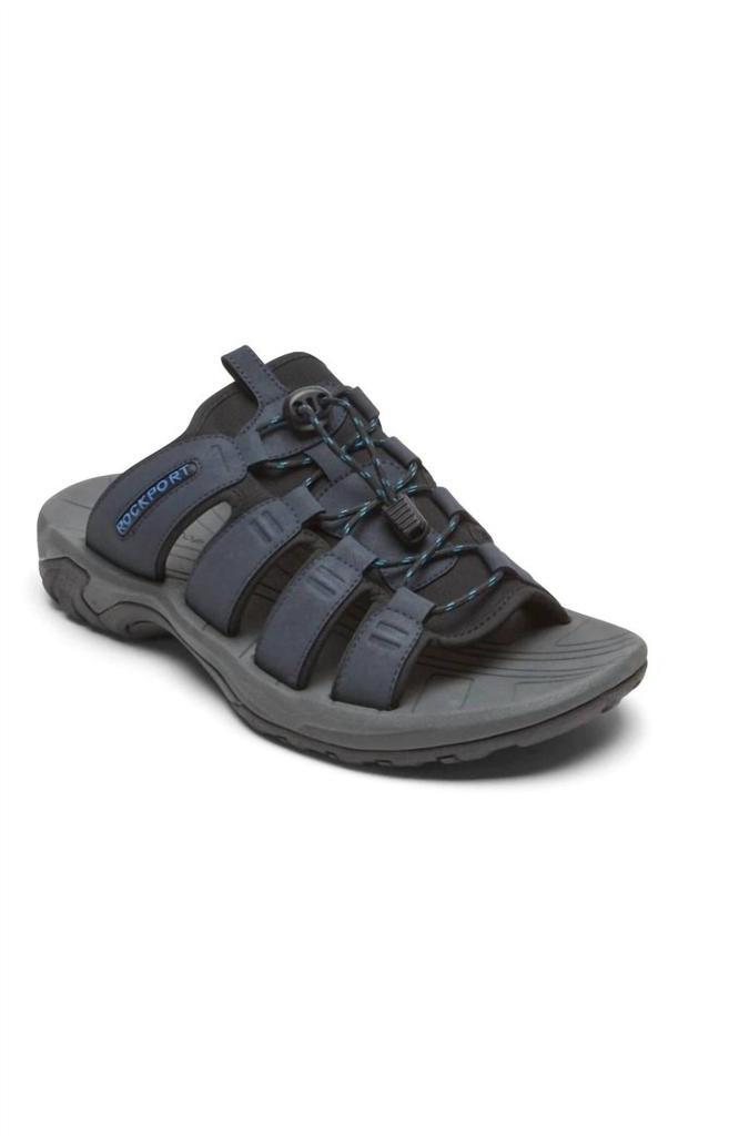 商品Rockport|Mens Byron Bungee Slide Sandal in Navy,价格¥370,第1张图片